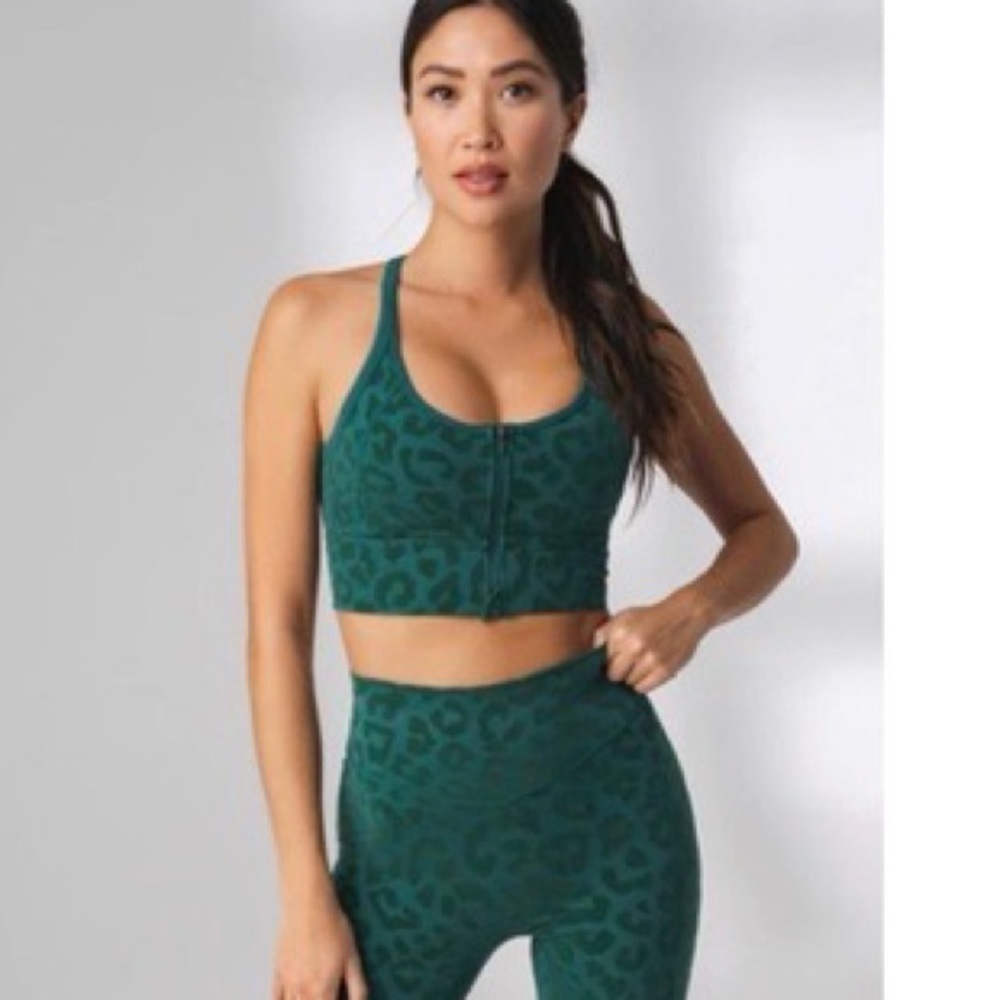 Balance Athletica Zip Sports Bra - Kingdom Green